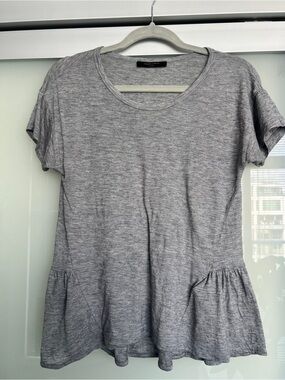 ALL SAINTS Gray Short Sleeve Peplum Tunic